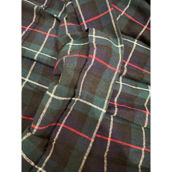 Vintage Blue Green Tartan Plaid Pleated Wool Skirt 26" Waist - Picture 5 of 6